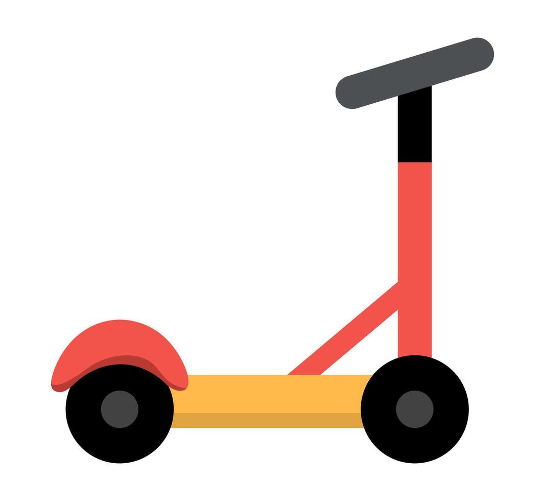 scooter icon. Flat kid transport illustration isolated on white background. Active sport equipment sign. Simple active hobby picture. Alternative ecological transportation concept vector