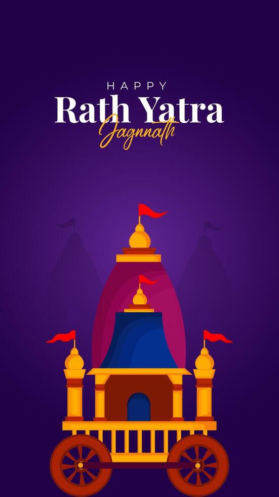 illustration of Rath Yatra Lord Jagannath festival Social Media Post vector
