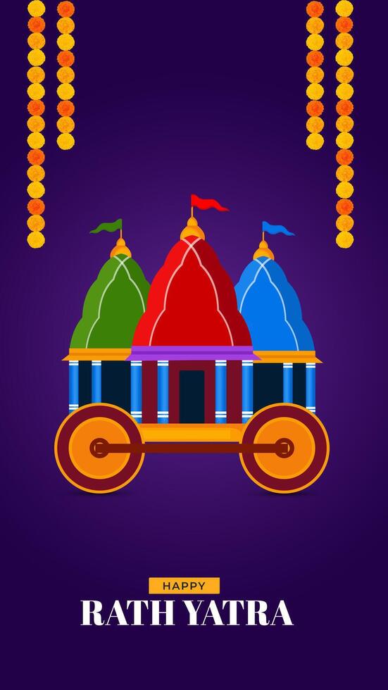 illustration of Rath Yatra Lord Jagannath festival Social Media Post vector