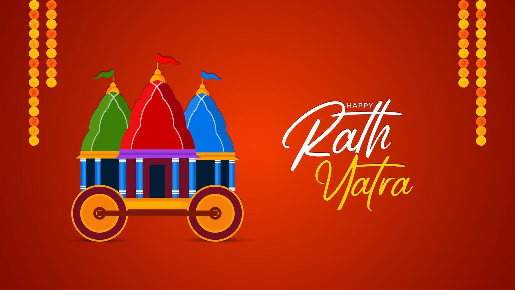 illustration of Rath Yatra Lord Jagannath festival Social Media Post vector