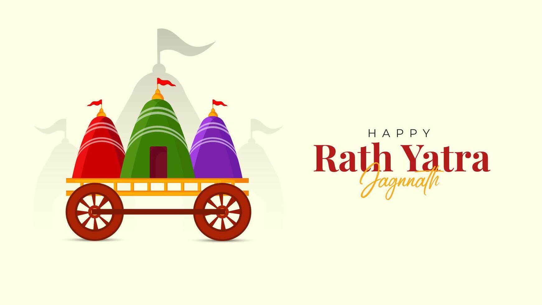 illustration of Rath Yatra Lord Jagannath festival Social Media Post vector