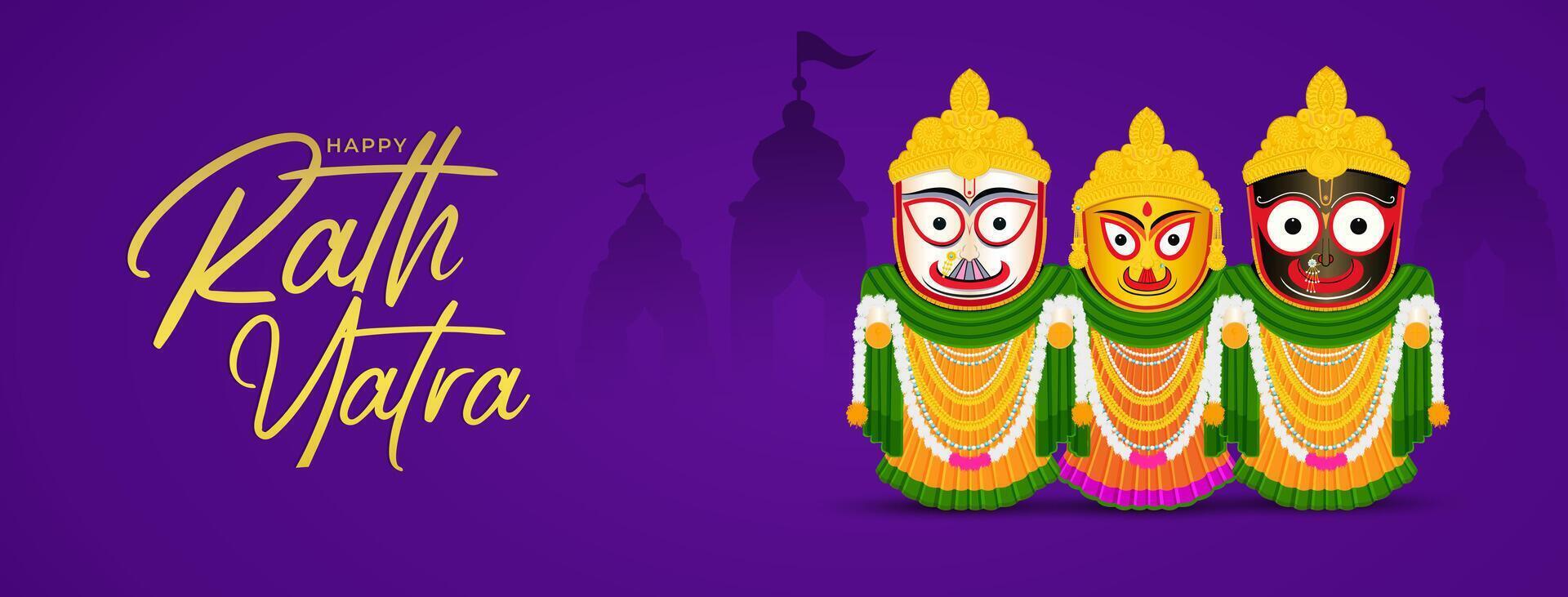 illustration of Rath Yatra Lord Jagannath festival Social Media Post vector