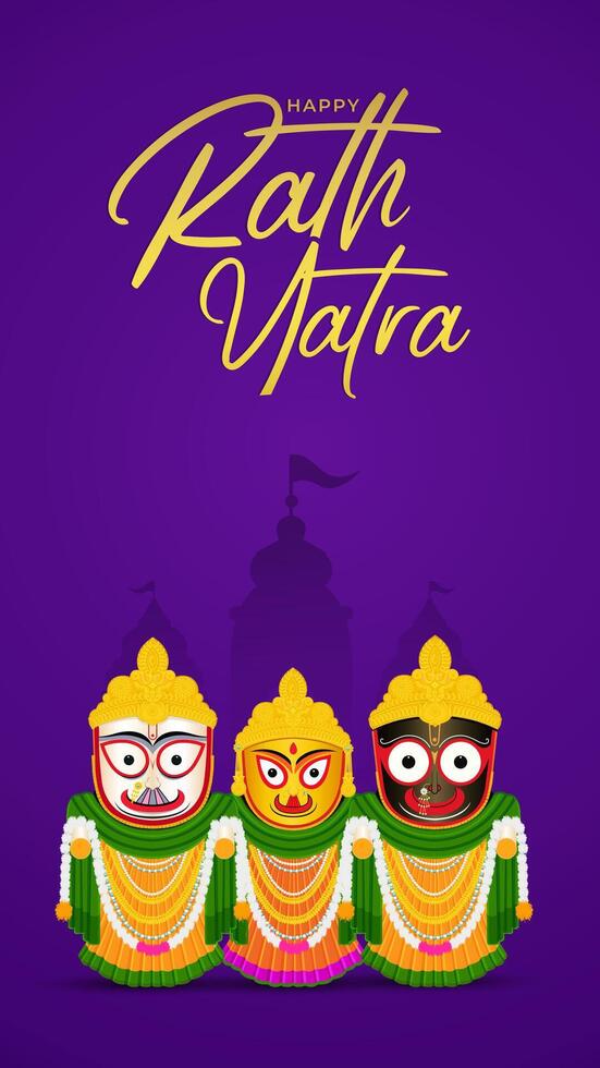 illustration of Rath Yatra Lord Jagannath festival Social Media Post vector
