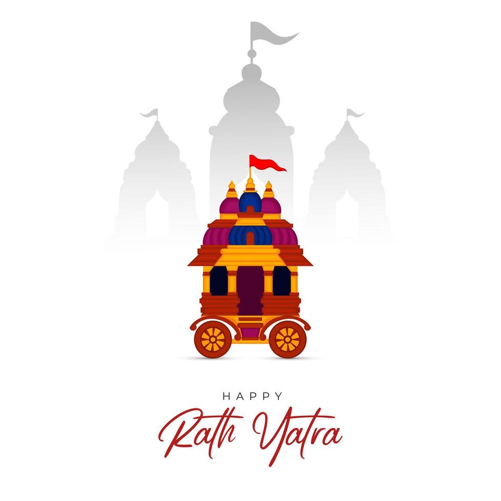 illustration of Rath Yatra Lord Jagannath festival Social Media Post vector