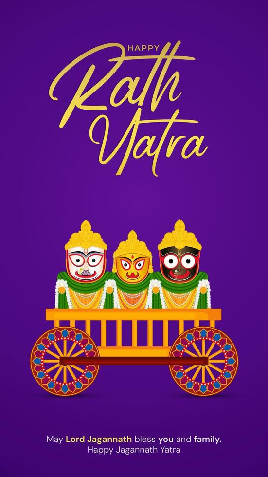 illustration of Rath Yatra Lord Jagannath festival Social Media Post vector