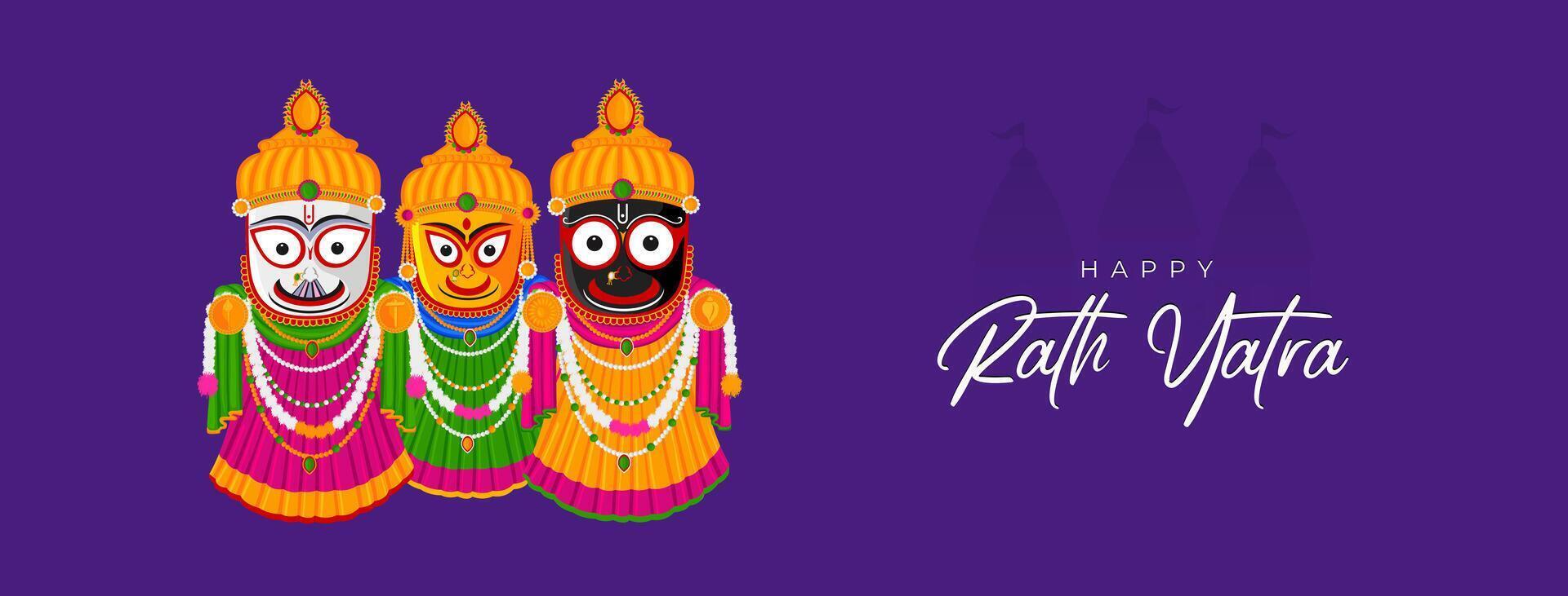 illustration of Rath Yatra Lord Jagannath festival Social Media Post vector