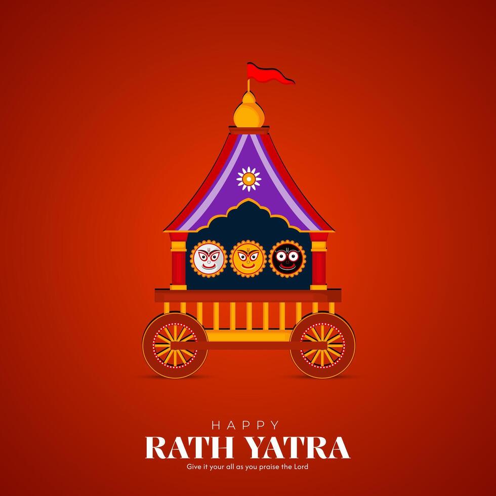 illustration of Rath Yatra Lord Jagannath festival Social Media Post vector