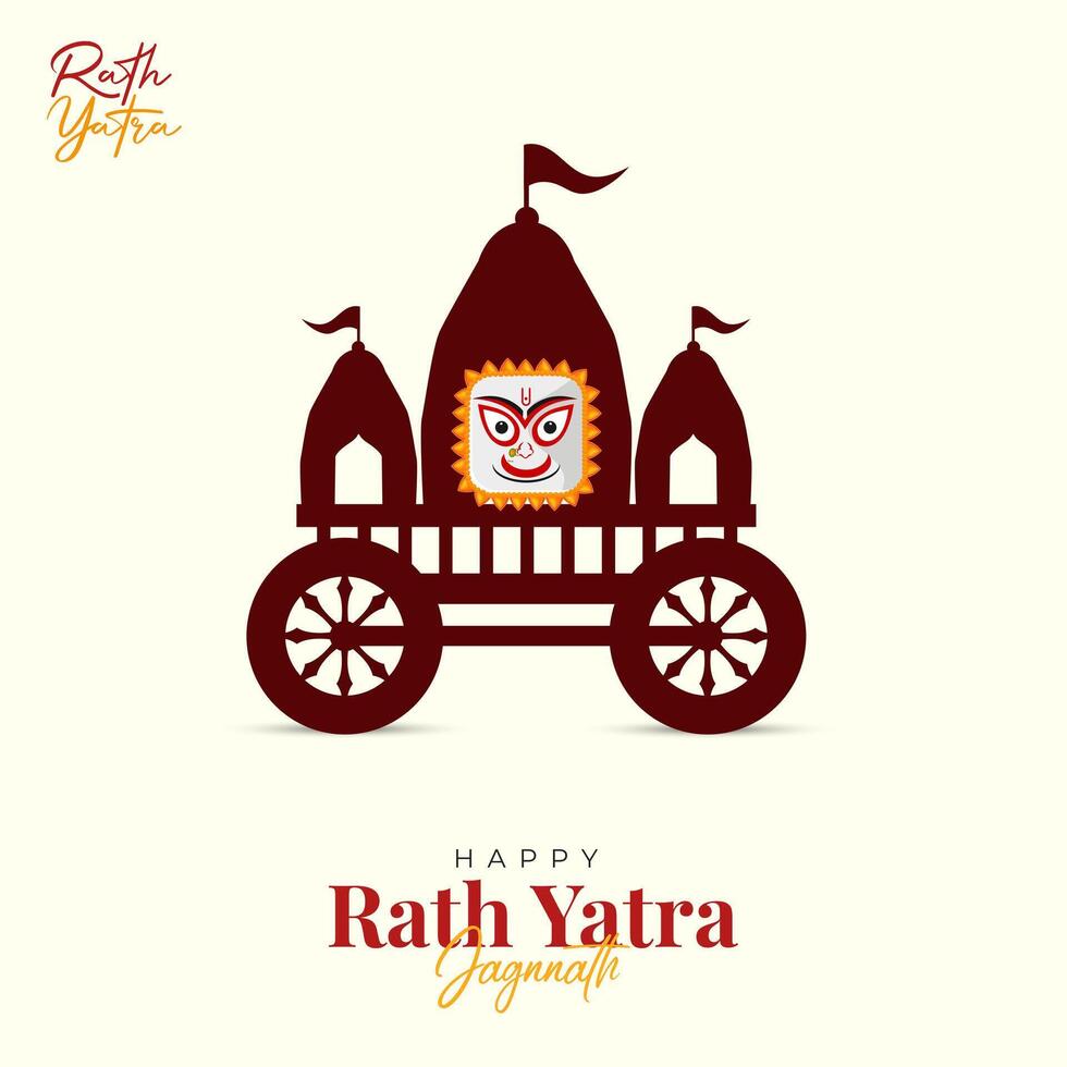 illustration of Rath Yatra Lord Jagannath festival Social Media Post vector