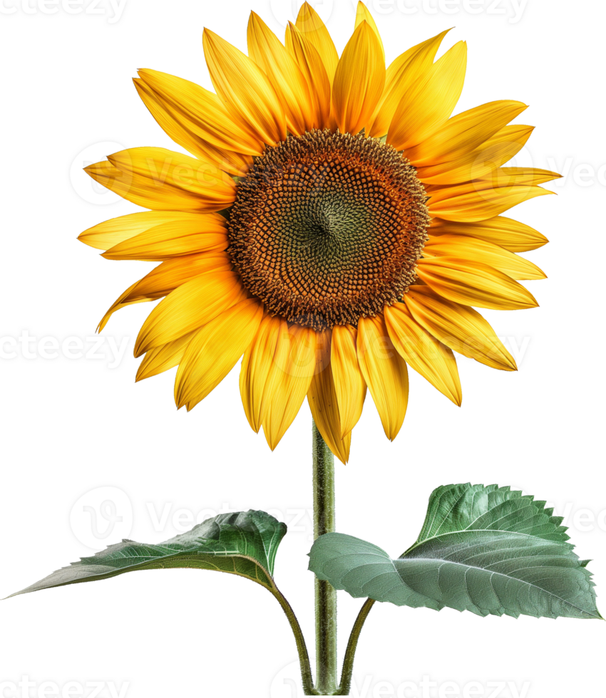 Common sunflower isolated - Yellow sunflower illustration on a transparent background png
