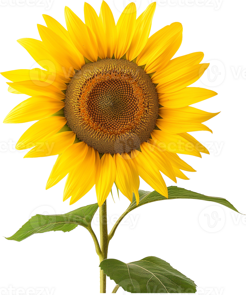 Common sunflower isolated - Yellow sunflower illustration on a transparent background png