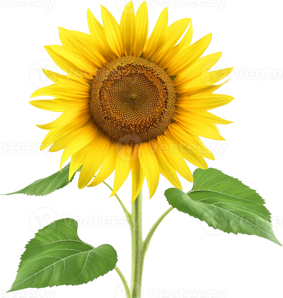 Common sunflower isolated - Yellow sunflower illustration on a transparent background png