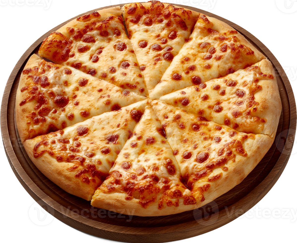 A delicious Cheese Pizza isolated on a transparent background png