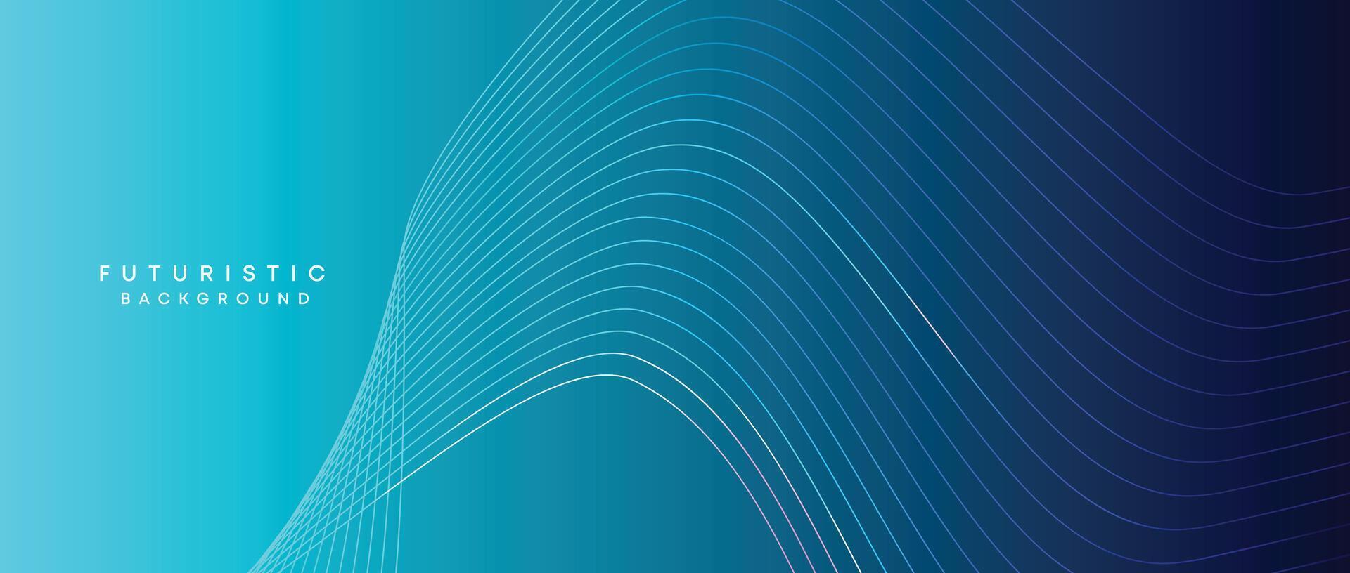 Abstract Peacock Blue, Ocean Dark Blue Technological Modern Flowing Wave Line Background. Teal Blue and Black Digital Future Technology Web Banner Background for Presentation, Cover, Slide, Magazine vector
