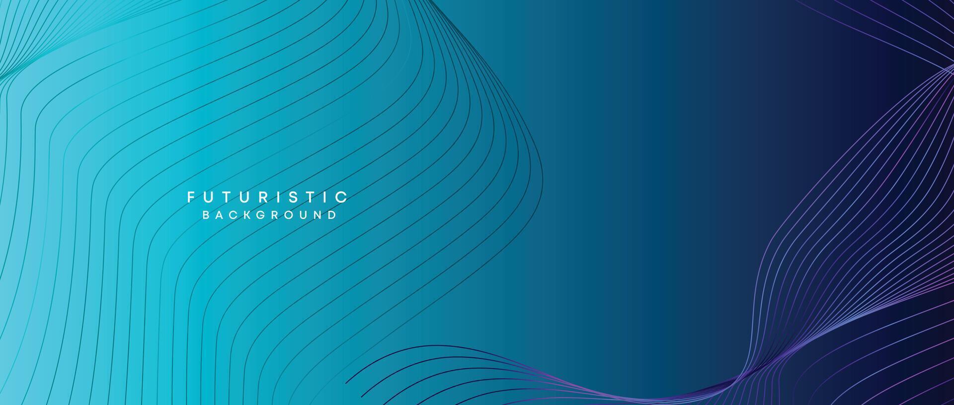 Abstract Peacock Blue, Ocean Dark Blue Technological Modern Flowing Wave Line Background. Teal Blue and Black Digital Future Technology Web Banner Background for Presentation, Cover, Slide, Magazine vector