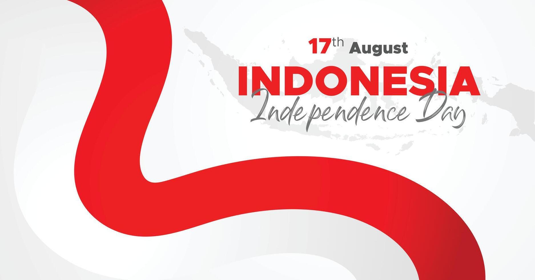 Indonesia Independence Day Web Banner With Red and White Flag in Background. 17 August Indonesia Happy Independence Day Social Media Post and Cover Banner, Flyer, Invitation card, Brochure, Poster vector