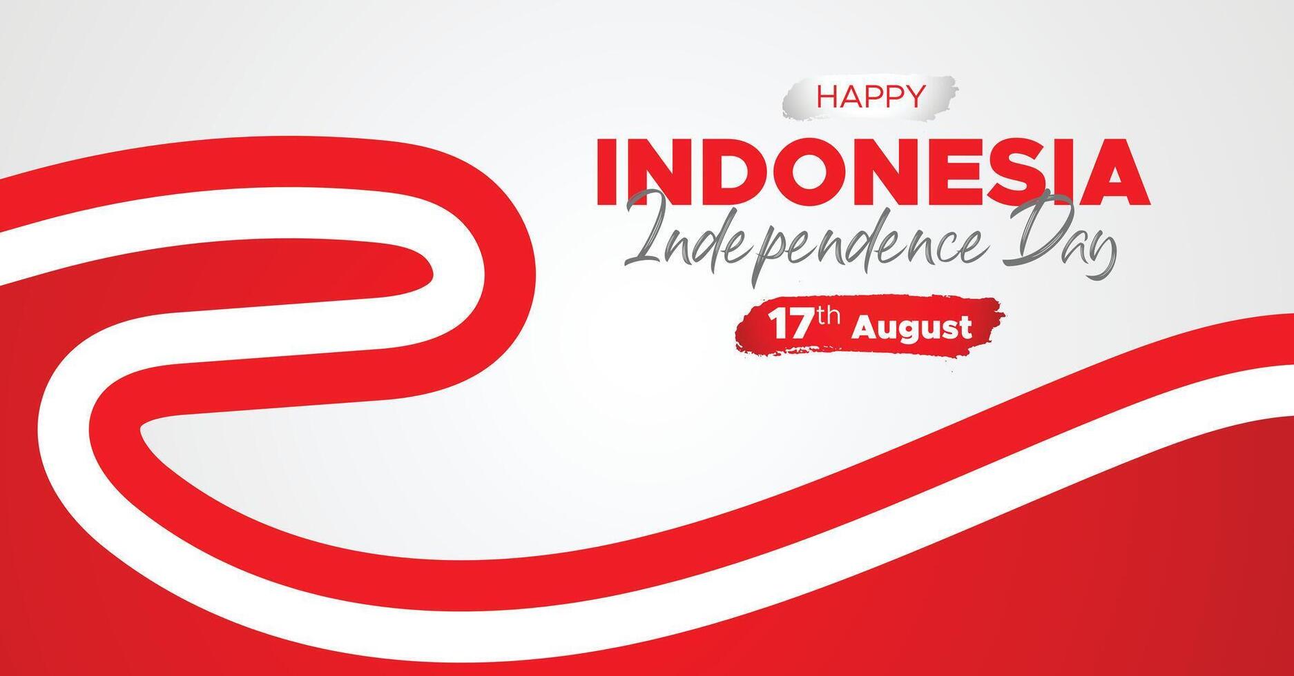 Indonesia Independence Day Web Banner With Red and White Flag in Background. 17 August Indonesia Happy Independence Day Social Media Post and Cover Banner, Flyer, Invitation card, Brochure, Poster vector