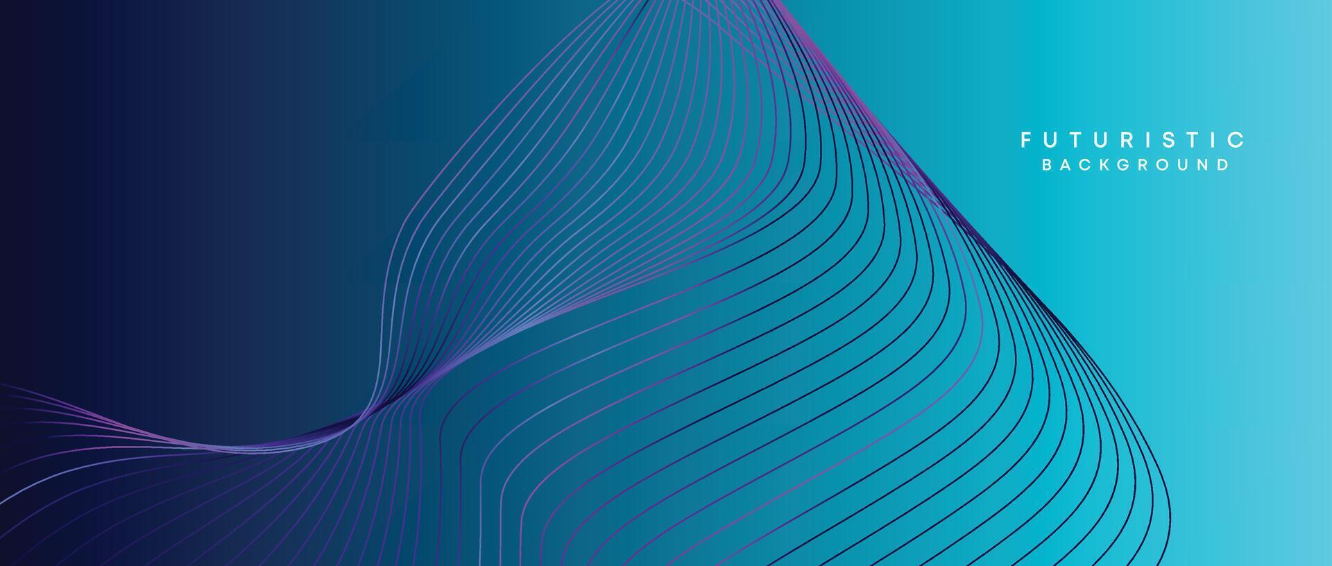 Abstract Peacock Blue, Ocean Dark Blue Technological Modern Flowing Wave Line Background. Teal Blue and Black Digital Future Technology Web Banner Background for Presentation, Cover, Slide, Magazine vector