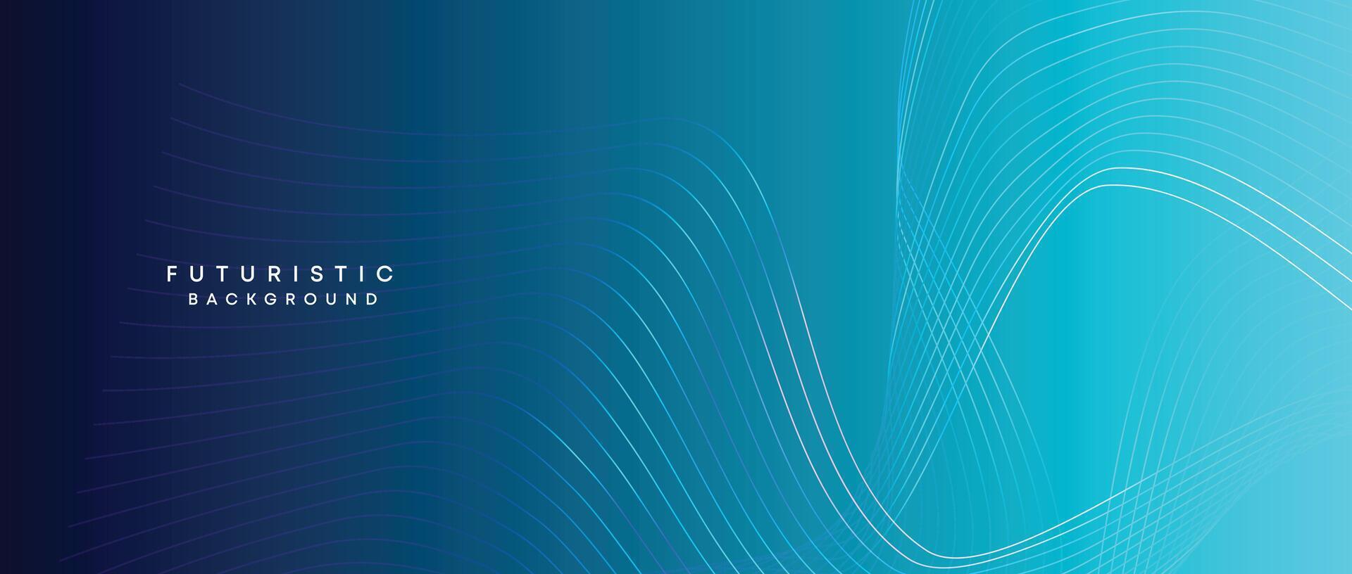 Abstract Peacock Blue, Ocean Dark Blue Technological Modern Flowing Wave Line Background. Teal Blue and Black Digital Future Technology Web Banner Background for Presentation, Cover, Slide, Magazine vector