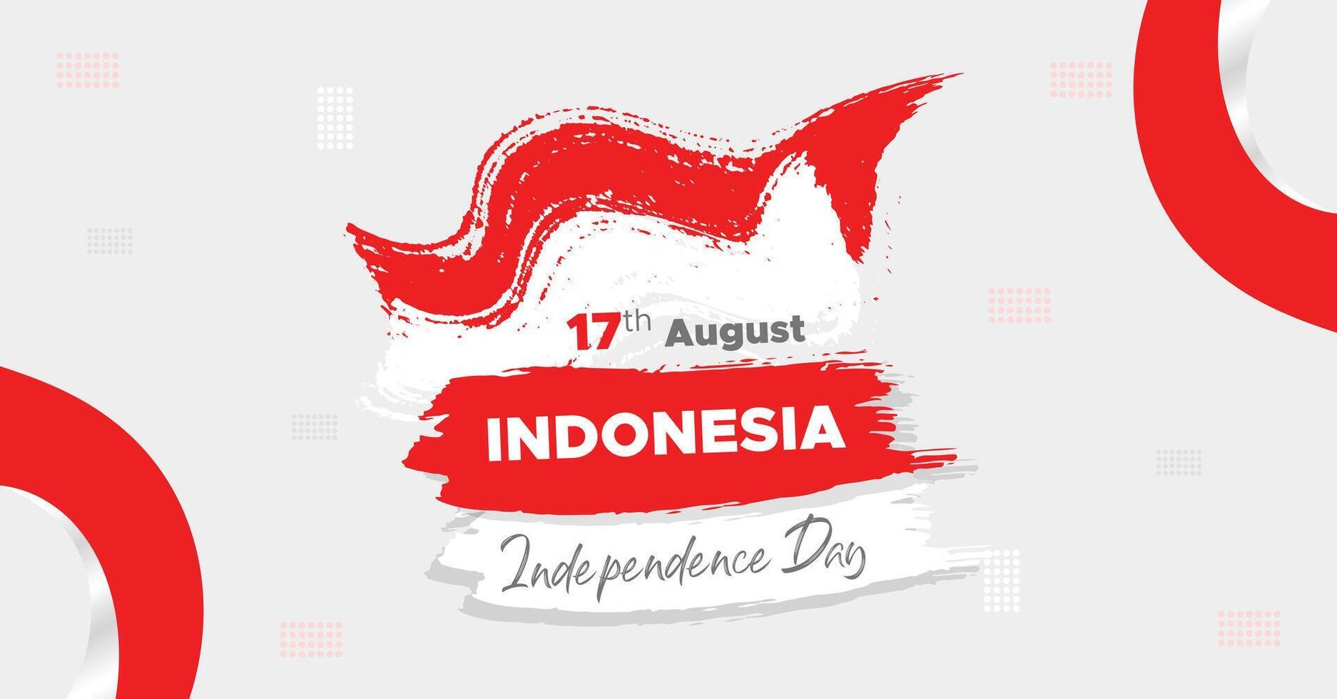 Indonesia Independence Day Web Banner With Red and White Flag in Background. 17 August Indonesia Happy Independence Day Social Media Post and Cover Banner, Flyer, Invitation card, Brochure, Poster vector