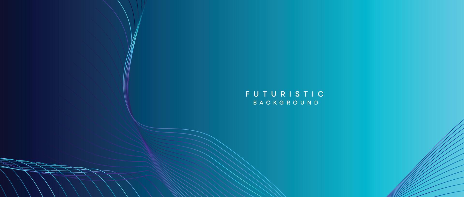 Abstract Peacock Blue, Ocean Dark Blue Technological Modern Flowing Wave Line Background. Teal Blue and Black Digital Future Technology Web Banner Background for Presentation, Cover, Slide, Magazine vector