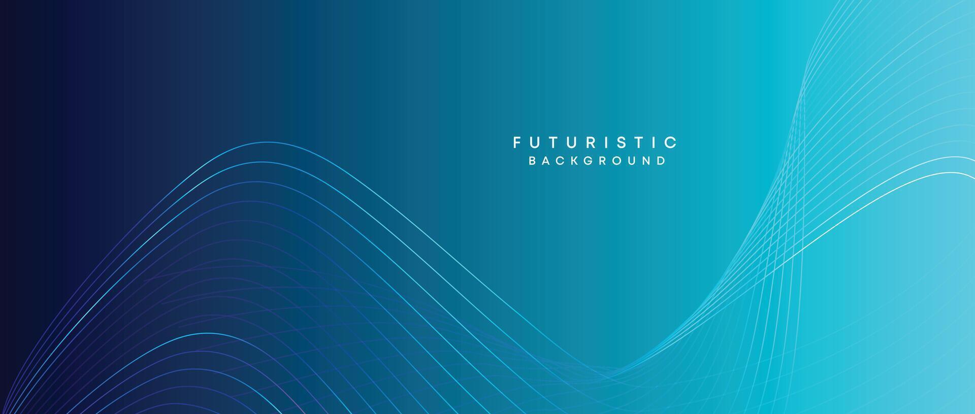 Abstract Peacock Blue, Ocean Dark Blue Technological Modern Flowing Wave Line Background. Teal Blue and Black Digital Future Technology Web Banner Background for Presentation, Cover, Slide, Magazine vector
