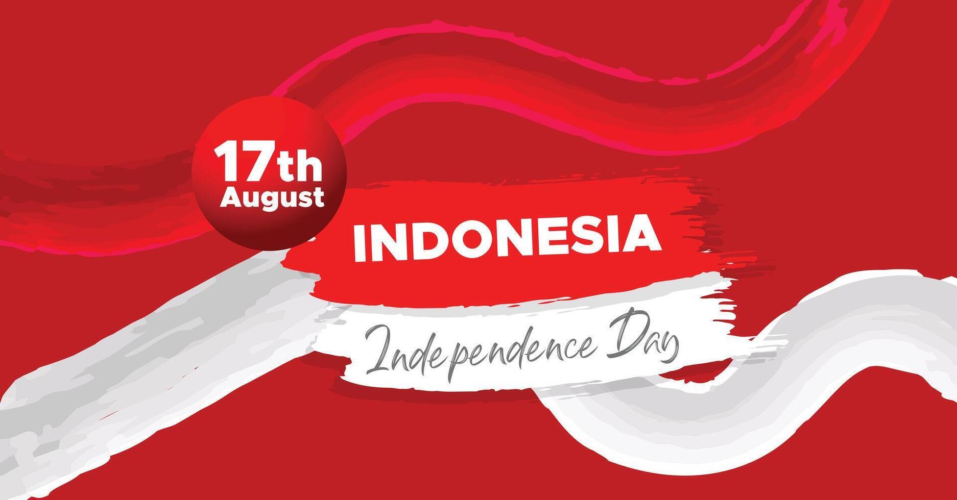Indonesia Independence Day Web Banner With Red and White Flag in Background. 17 August Indonesia Happy Independence Day Social Media Post and Cover Banner, Flyer, Invitation card, Brochure, Poster vector