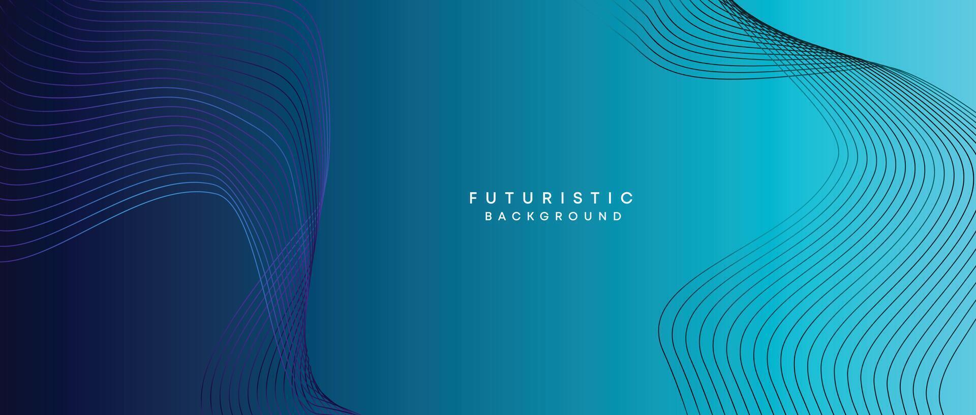 Abstract Peacock Blue, Ocean Dark Blue Technological Modern Flowing Wave Line Background. Teal Blue and Black Digital Future Technology Web Banner Background for Presentation, Cover, Slide, Magazine vector