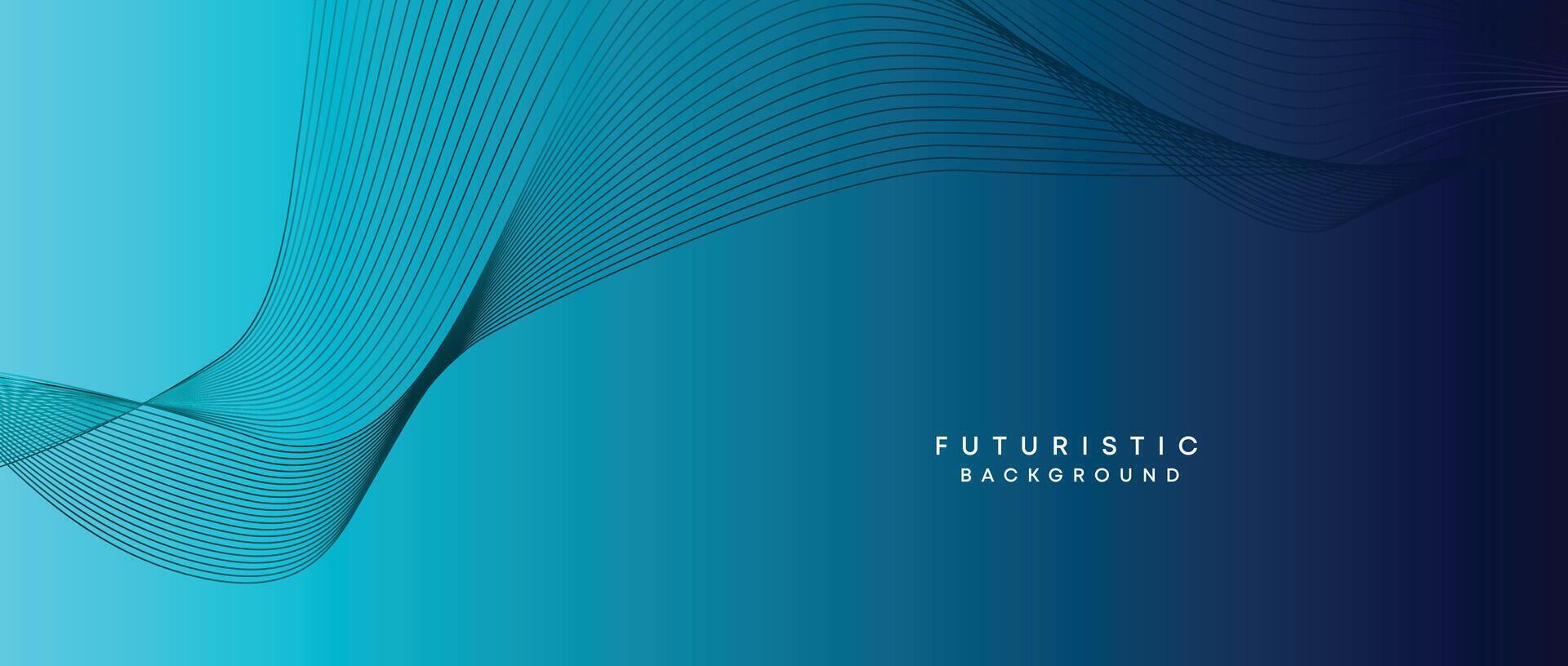 Abstract Peacock Blue, Ocean Dark Blue Technological Modern Flowing Wave Line Background. Teal Blue and Black Digital Future Technology Web Banner Background for Presentation, Cover, Slide, Magazine vector