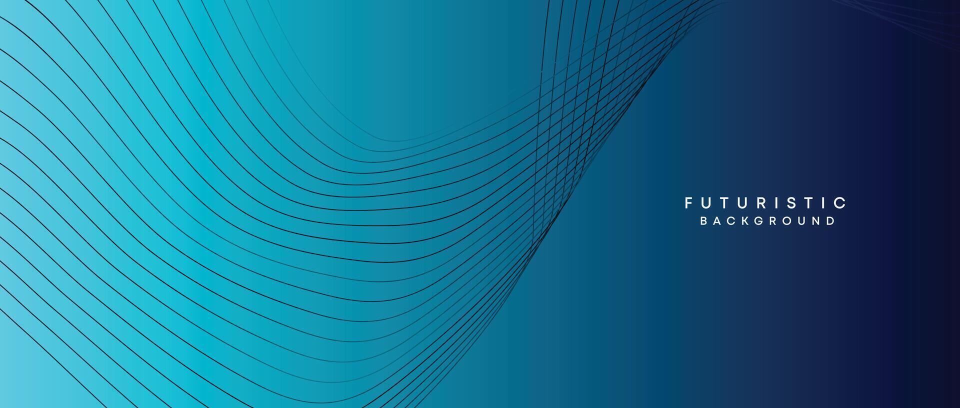 Abstract Peacock Blue, Ocean Dark Blue Technological Modern Flowing Wave Line Background. Teal Blue and Black Digital Future Technology Web Banner Background for Presentation, Cover, Slide, Magazine vector