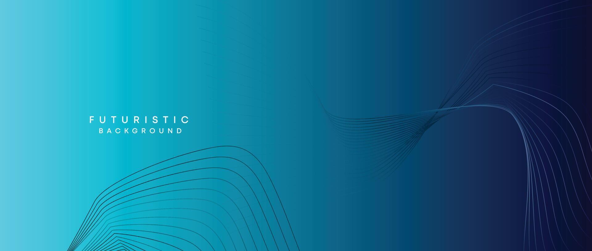 Abstract Peacock Blue, Ocean Dark Blue Technological Modern Flowing Wave Line Background. Teal Blue and Black Digital Future Technology Web Banner Background for Presentation, Cover, Slide, Magazine vector