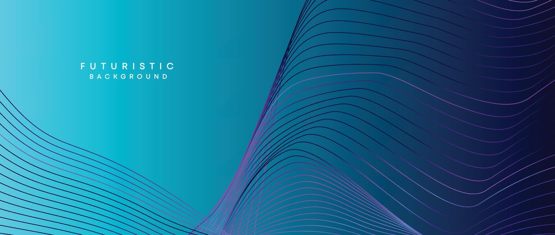 Abstract Peacock Blue, Ocean Dark Blue Technological Modern Flowing Wave Line Background. Teal Blue and Black Digital Future Technology Web Banner Background for Presentation, Cover, Slide, Magazine vector