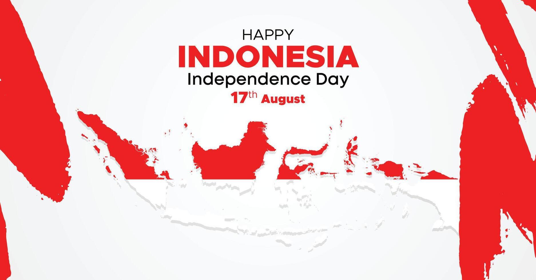 Indonesia Independence Day Web Banner With Red and White Flag in Background. 17 August Indonesia Happy Independence Day Social Media Post and Cover Banner, Flyer, Invitation card, Brochure, Poster vector