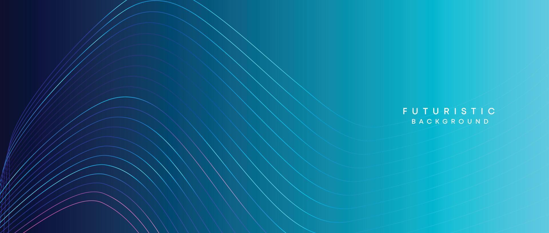 Abstract Peacock Blue, Ocean Dark Blue Technological Modern Flowing Wave Line Background. Teal Blue and Black Digital Future Technology Web Banner Background for Presentation, Cover, Slide, Magazine vector