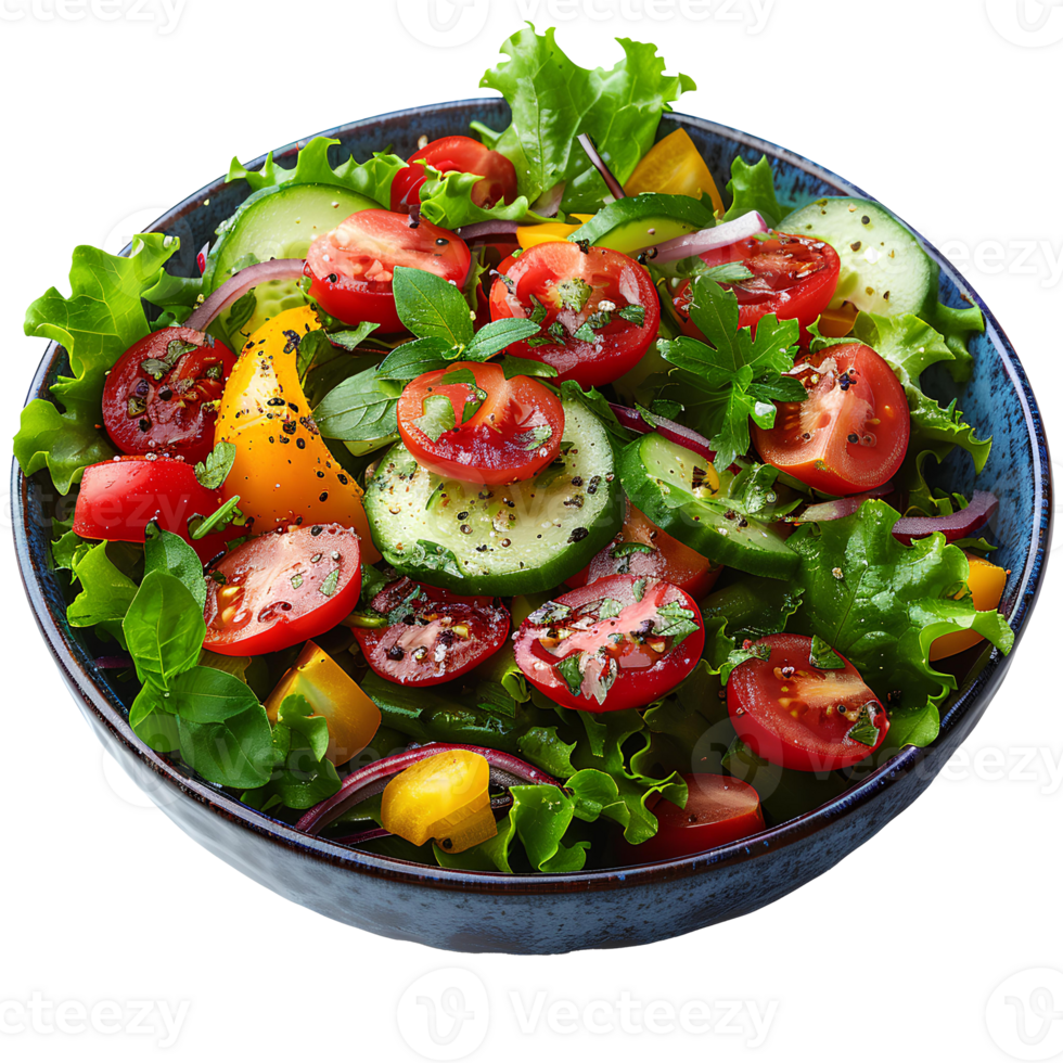 Fresh salad with green cabbage, tomatoes, zucchini, cucumbers and yellow zucchini . Salad bowl with vegetarian and vegan options . Green salad top view . Bowl of salad flat lay png