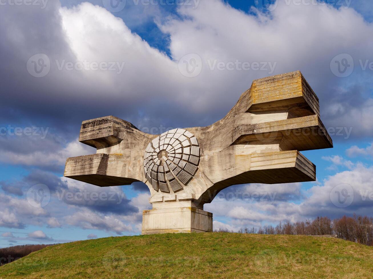 Monument to the Revolution of the People of Moslavina in Podgaric, Croatia. Yugoslav monument commemorating the struggles of the partisan during World War 2. photo