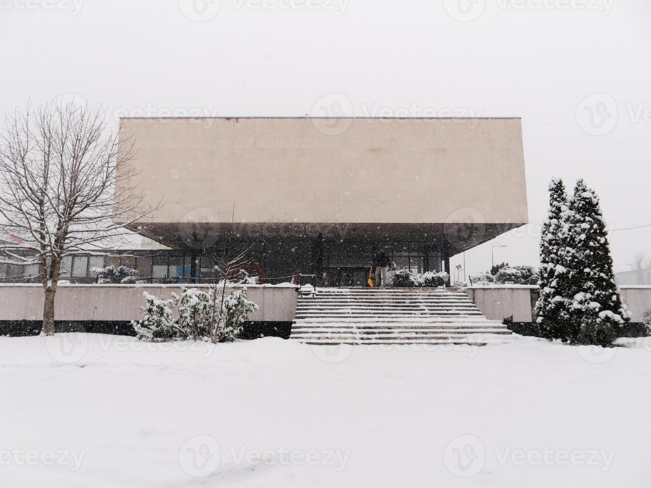 Winter view of the History Museum of Bosnia and Herzegovina in Sarajevo. Building with architectural importance. photo