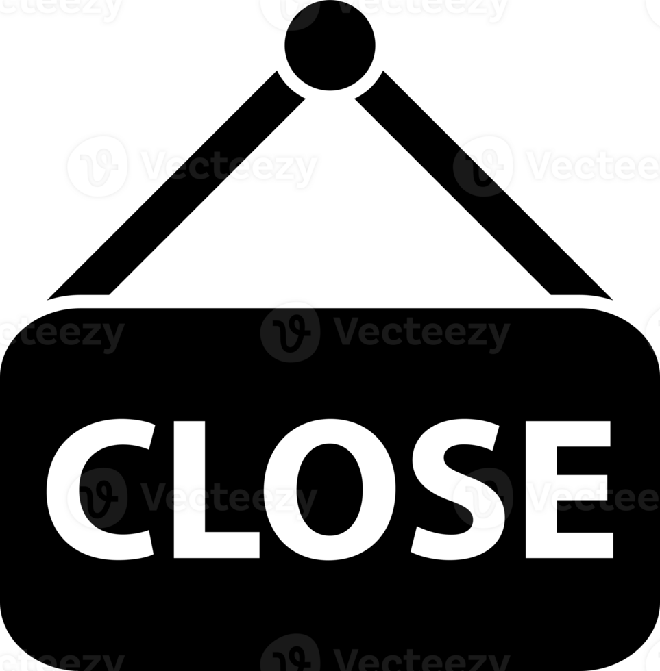 Close label hanging door sign icon for graphic design png