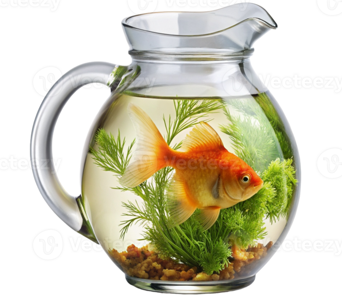 Fantasy aquarium with vegetation and fish png
