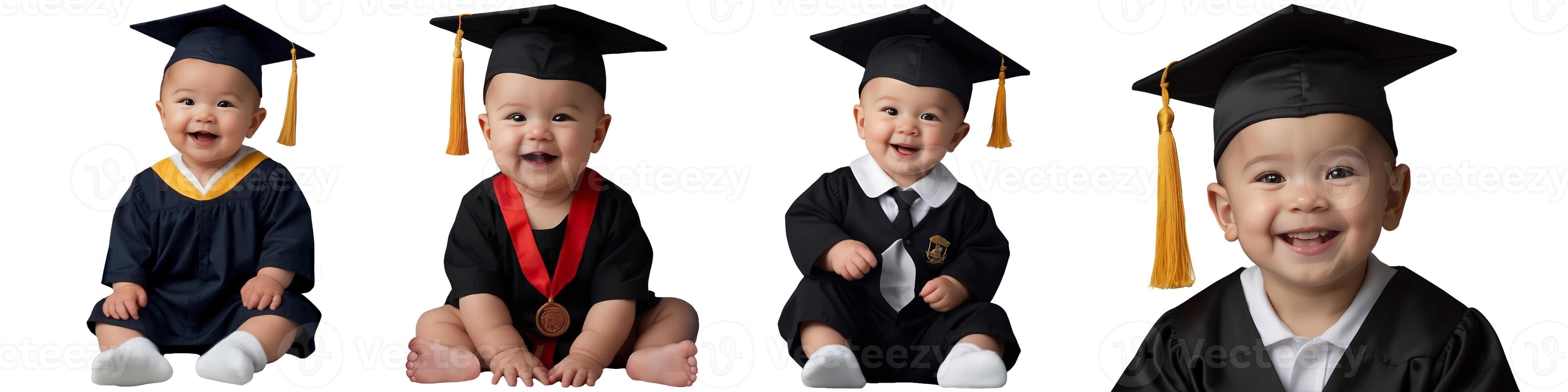 A child in a graduate robe, a cute child graduate. photo