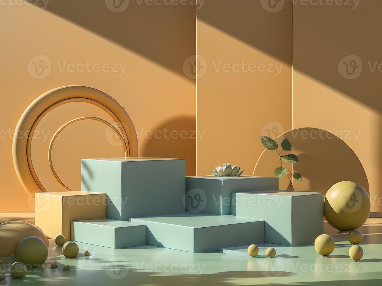 3d geometric podium with copy space area blank space for product display product placement photo