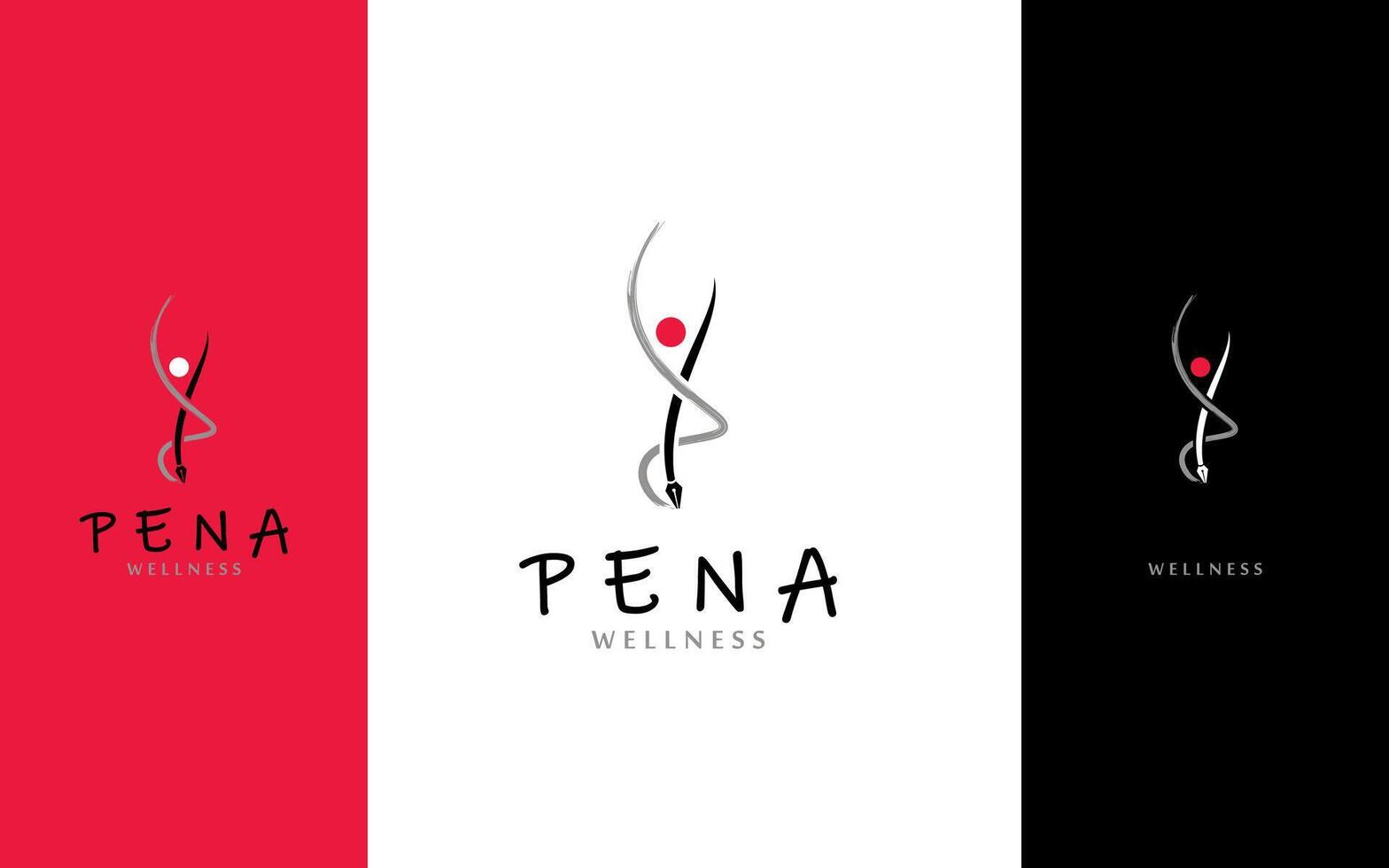 Pena Wellness modern logo design vector