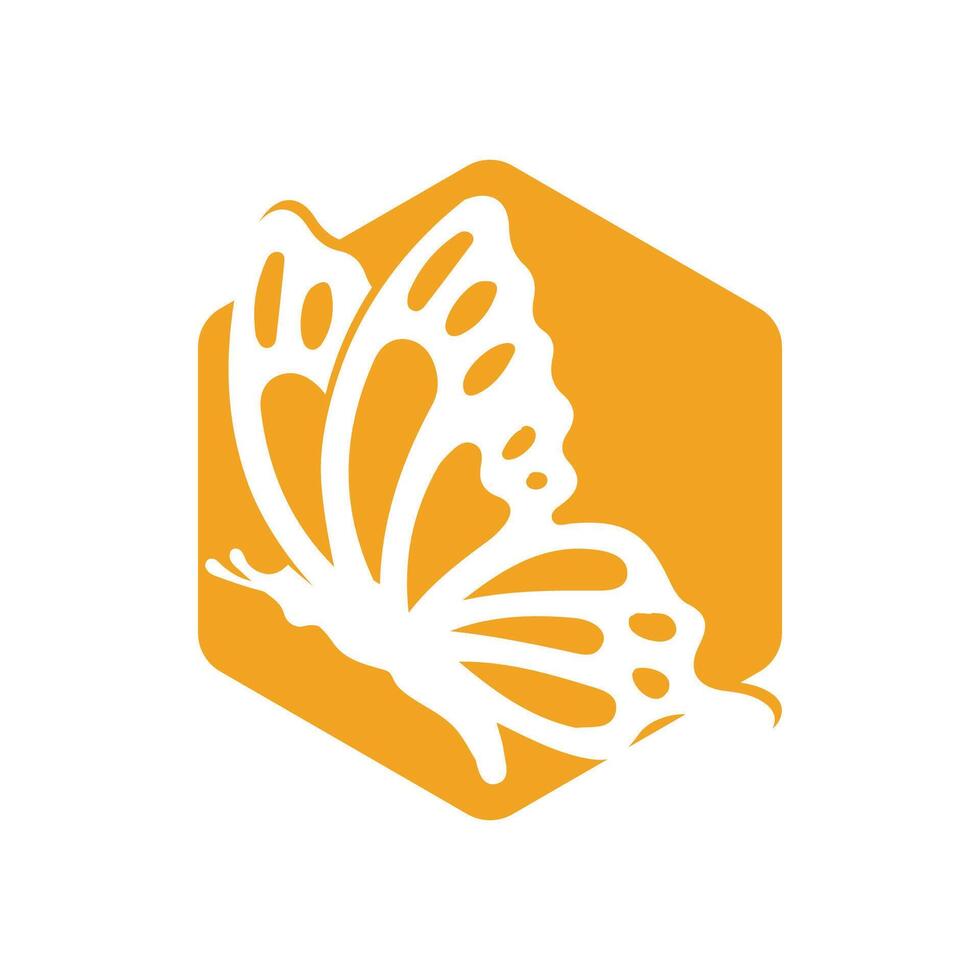 butterfly hand drawn logo, spa beauty logo design concept template vector