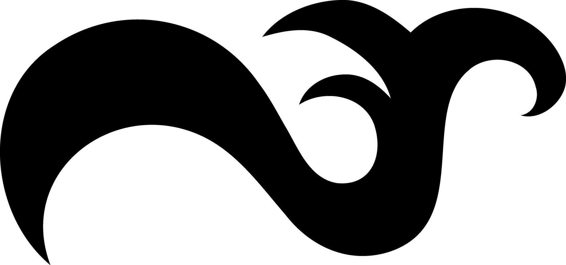 Doodle water wave clipart Hand drawn art. Stencil vector