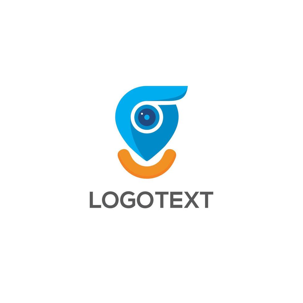 Map Marker with Camera logo icon design vector