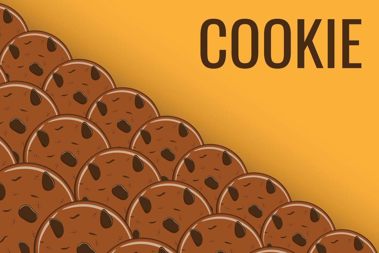 Frame of cookie banner. Gingerbread cookies with chocolate drops vector