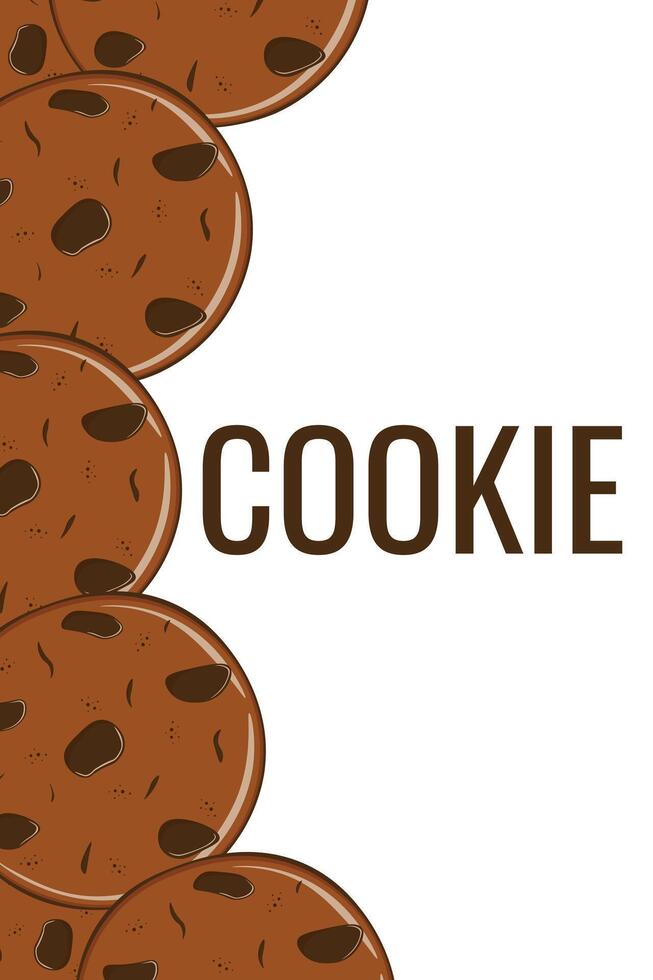 Frame of cookie banner. Gingerbread cookies with chocolate drops vector