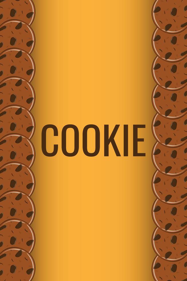 Frame of cookie banner. Gingerbread cookies with chocolate drops vector