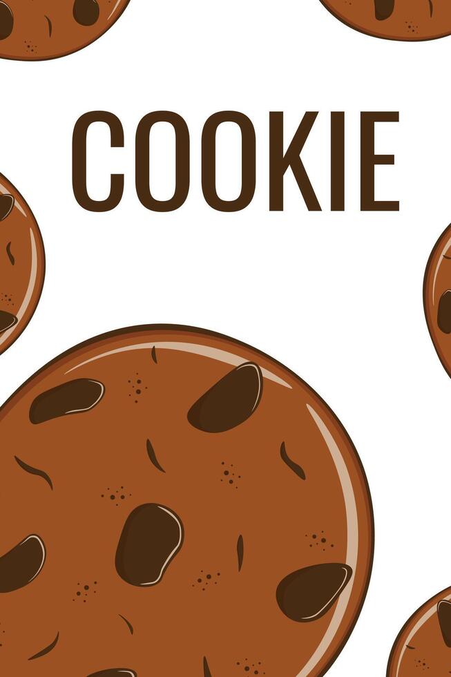 Frame of cookie banner. Gingerbread cookies with chocolate drops vector