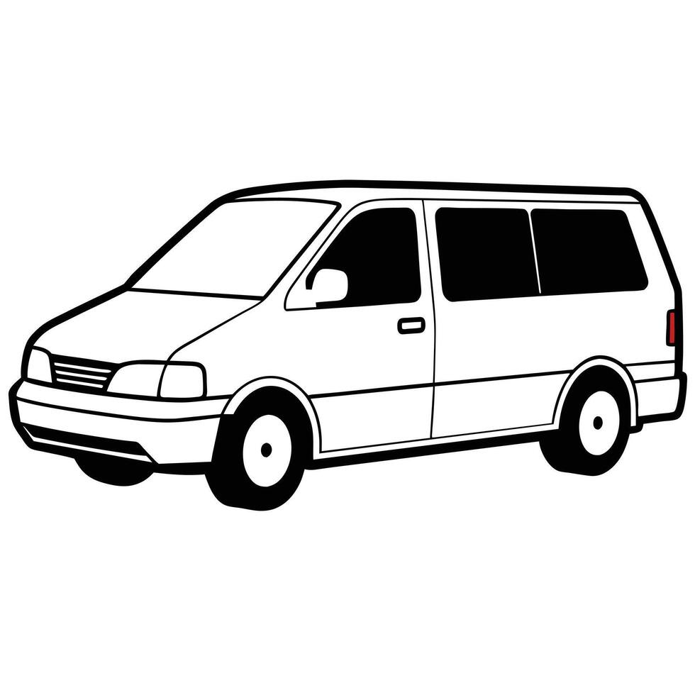 Realistic Car Outline Illustration vector
