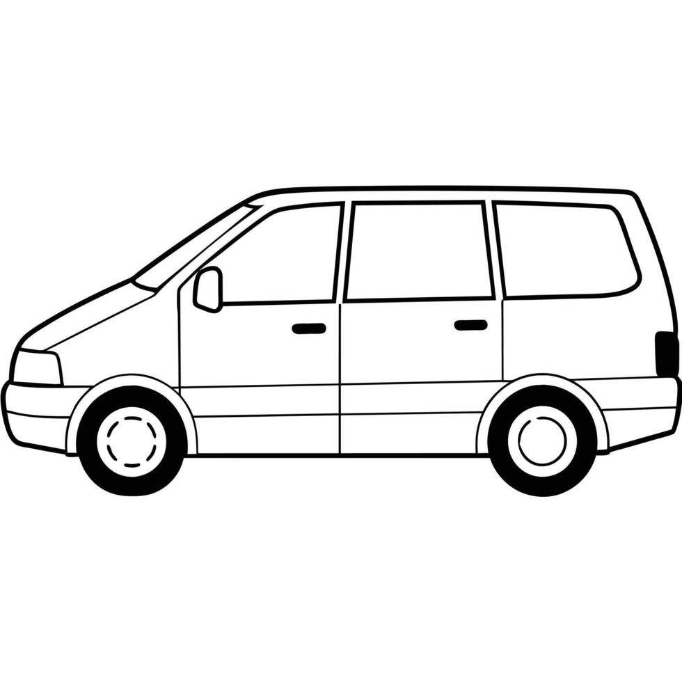 Realistic Car Outline Illustration vector